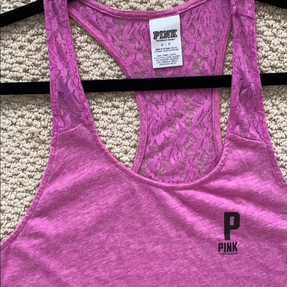 PINK Victoria’s Secret tank top with lace back - Picture 3 of 7